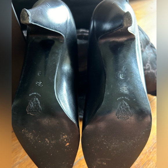 Vintage Gucci black pumps with exotic leather toe. Gucci heels. Made in Italy. - Picture 4 of 7
